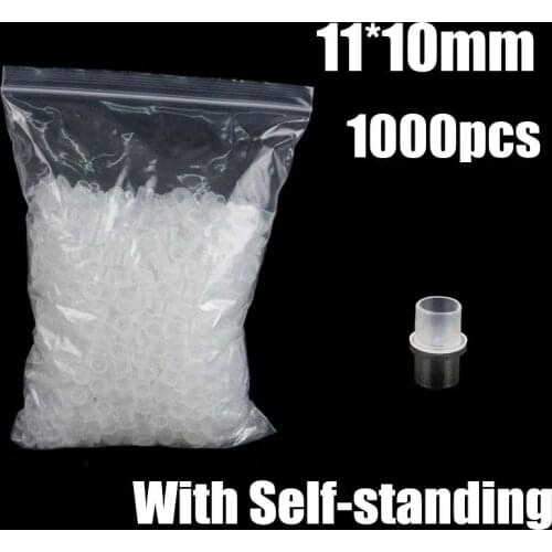 1000PCS Medium Size 11mm Tattoo Ink Cups Caps Self-standing Plastic Pigment Ink Cap Cups For Tattoo Makeup Eyebrow Free Shipping