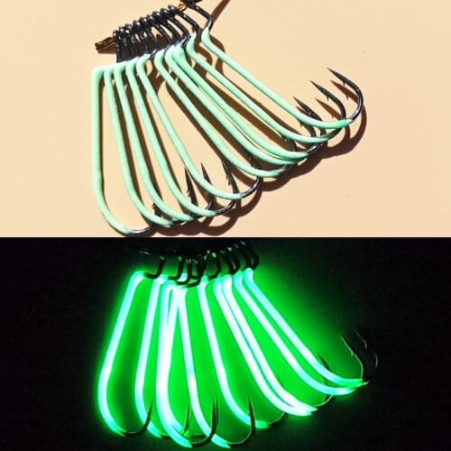 2packs 1/0 2/0 3/0 1# 2# 3# bait hook glow in dark lumious hook soft lure hook super good quality