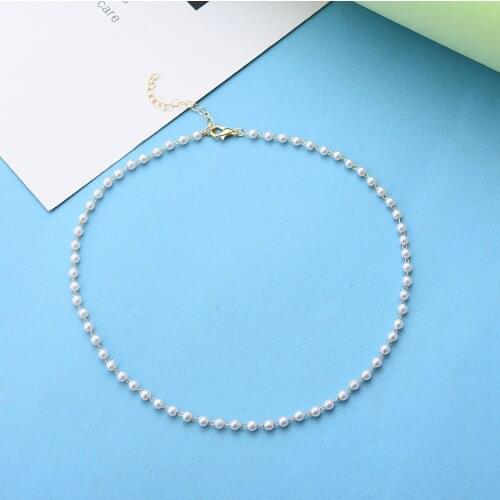 2020 Korean Fashion Necklace Temperament New Simple Single Layer Pearl Necklace Women Factory Wholesale Best Friends Colgante