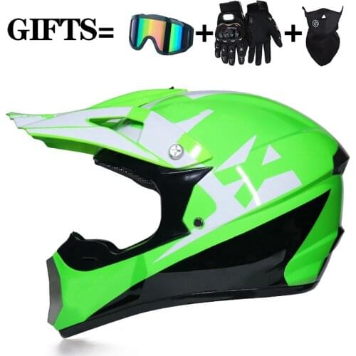 3 Gifts Racing Off-Road Full Face Motorcycle Helmet Dot Motocross Motorbike Dirt Bike Vintage Casco Moto