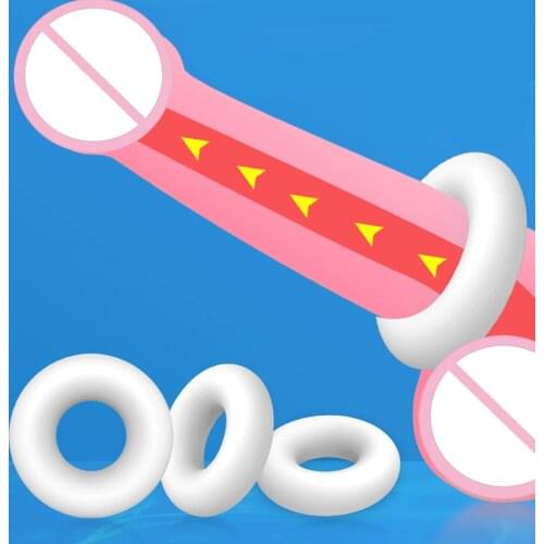 3Pcs/Set Silicone Cock Ring Penis Enhance Erection Ejaculation Delay Sex Toys For Men Cockring Ball Lock Scrotum Rings Sex Shop