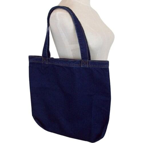 5PCS / LOT New Single Shoulder Bag Fashion Casual Denim Bag large Capacity Eco-Friendly Shopping Bag