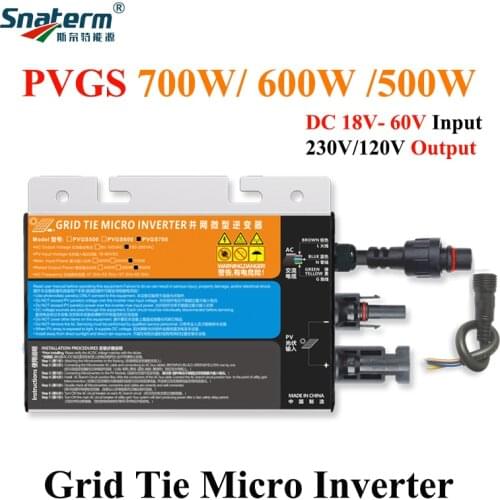 700W/600W/500W/350W/300W/260W Solar PV Grid Tie Micro Inverter Smart Microinverter Inversor DC18V-50V to AC110V-230V 50HZ/60HZ