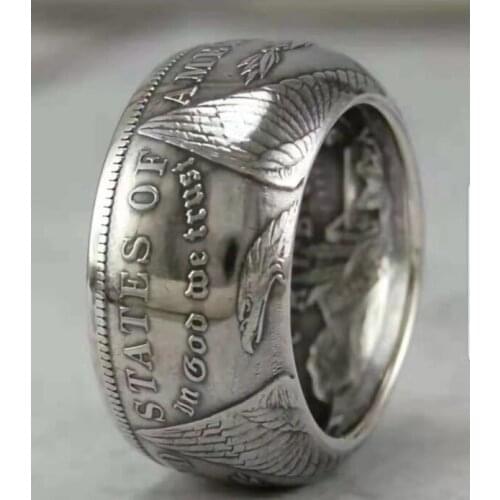90% silver Morgan Silver Dollar Coin Ring 'eagle'Customized Dates Handmade In Sizes 8-16