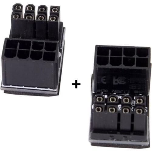 ATX 8pin Male 180 Degree Angled to 8Pin Female Power Adapter for Desktops Graphics Card