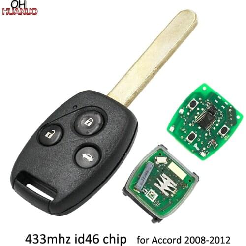 Car Key 3 Button Remote Key Fob 433MHz with ID46 Chip for Honda Accord 2008 2009 2010 2011 2012