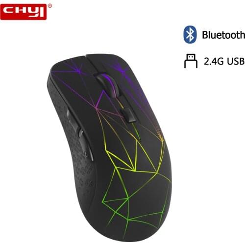 CHUYI Bluetooth Wireless Mouse Rechargeable Colorful Glare Gaming Mice For Professional Gamer For Macbook Air PC Laptop