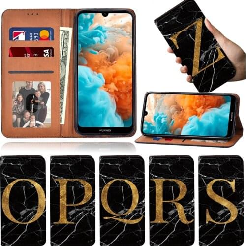 Flip Phone Case for Huawei Nova 5T/ Y5 2019/Y6 2019/Y6S/Y6 Pro 2019/Y9 Prime 2019 26 Letter Series Wallet Leather Phone Case