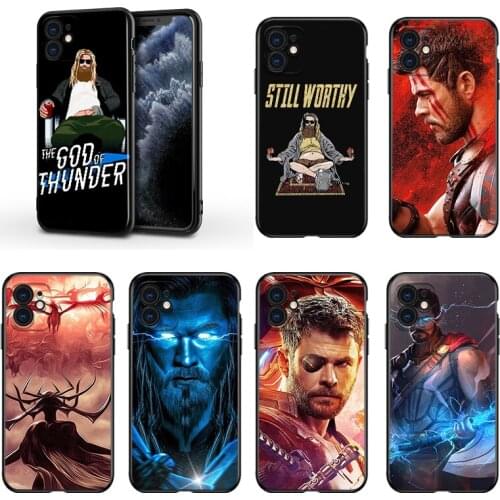 Avengers Thor For Apple iPhone 13 12 11 Mini XS XR X Pro MAX SE 2020 8 7 6 5 5S Plus Black Silicone Phone Case