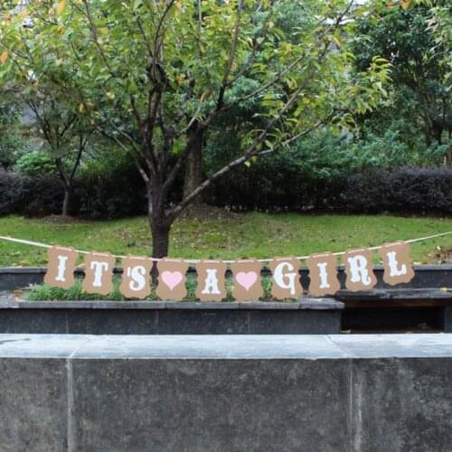 1Set "Its a girl" Letter Bunting Flags Garland,Banner, Photo Booth, Wedding Party Photography Props Decoration Events Supplies