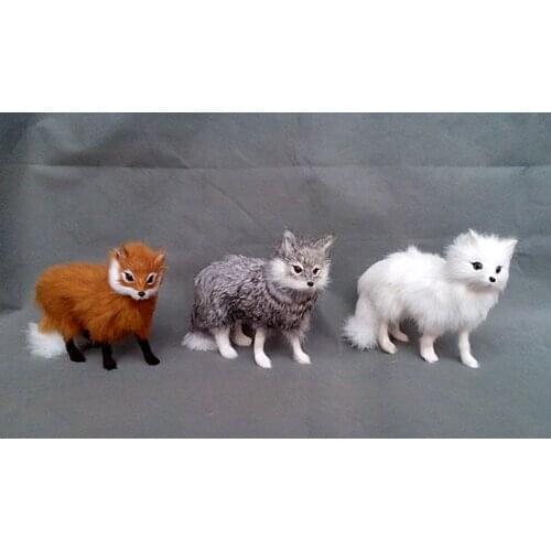 Simulation cute fox 16x8x12cm toy model polyethylene&furs fox model home decoration props ,model gift d234