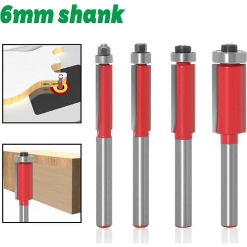 1pcs 1/4 shank Flush Trim Router Bit End Bearing cnc wood cutters For wood milling cutter