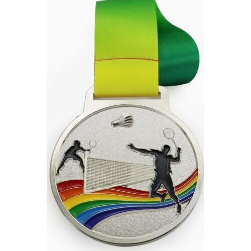 1PCS Dia 70MM Badminton Medals Silver Color Medal Shuttlecock Match Trophy Medal Award