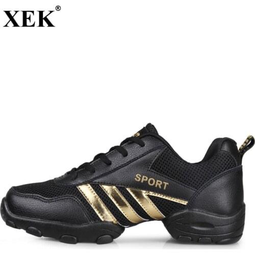 XEK 2018 Dance Shoes Mesh Breathable Soft Gym Sneakers Modern Salsa Jazz Majoring Dance Sneakers Male Sports Workout Men JH180