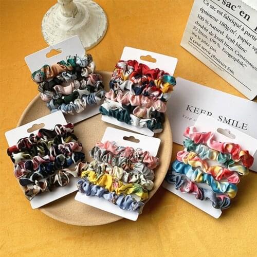 5pcs Elastic Hair Bands Set Ponytail Holder Scrunchies Pack Rubber Band Headband For Girl Women Fashion Hair Accessories