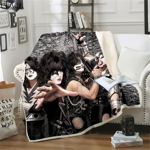 Custom Blankets KISS Rock Band 3D Blankets for Beds Adult Quilt Kids Bedding Cover Sofa Travel Birthday Party Throw Blanket