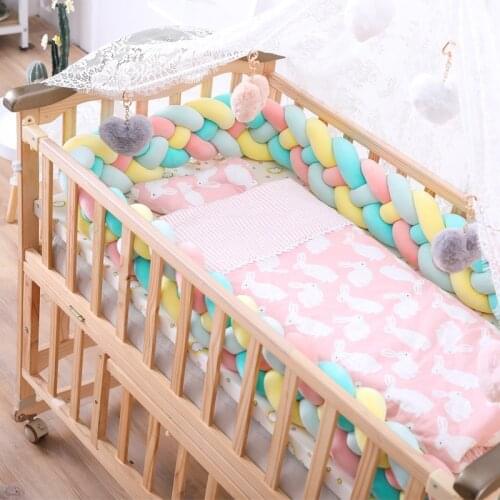 4 Strands of 3 Meters Braided Childrens Room Knotted Bed Fence Baby Bumper Fence Bed Fence Woven Strip