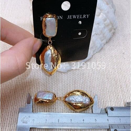 Original 2019 fashion trend 24k gold pearl advanced sense luxury earrings pendant