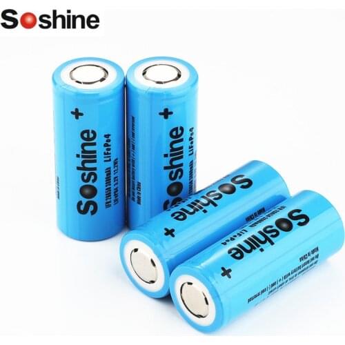Original Soshine 26650 Li-ion IFR 26650 3.2V 3800mah Rechargeable battery LiFePO4 26650 battery