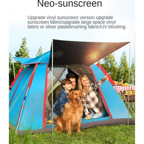Automatic Camping 4-person Touris Tent 210T Vinyl Sunscreen Wild Thickened Rainproof Dimensional Ventilation Four Seasons Tents