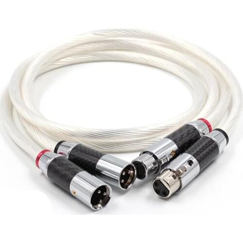 Hifi Pair XLR Cable Pure 7N OCC Silver-plated Audio Cable With Top Grade Carbon fiber XLR Plug