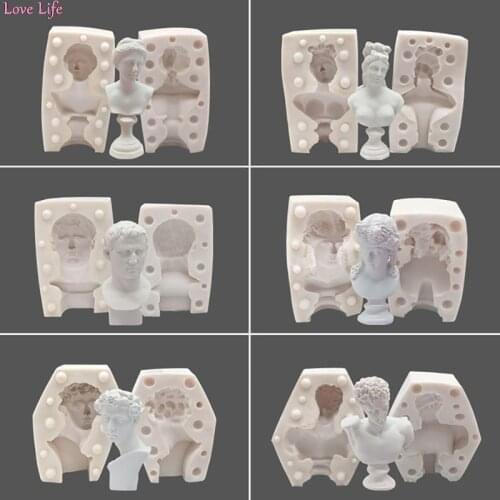 David ArtistS Head Plaster Portrait Model DIY Hand Made Candle Silicone Mold