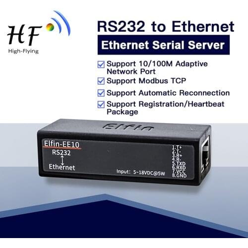 RS232 Serial Port to Ethernet Server Support TCP / IP Modbus Protocol with RJ45 Smallest Wireless Networking Device Elfin-EE10