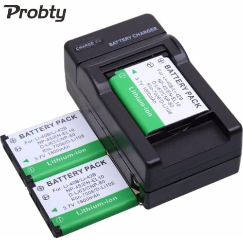 Probty 3PCS LI-40B Li-ion Battery + UDC83 USB Port Charger For Olympus FE-160 FE-190 FE-220 PENTAX OPTIO M30 V10 T30 T36 Camera