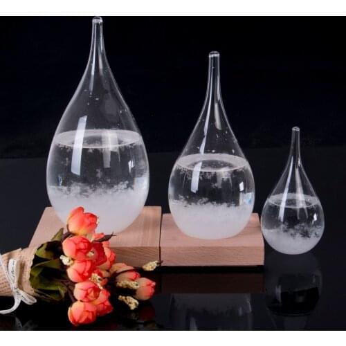 Weather Forecast Crystal Pear Shape Storm Glass Decor Gift Glass Bottle Drop Storm Art Decor