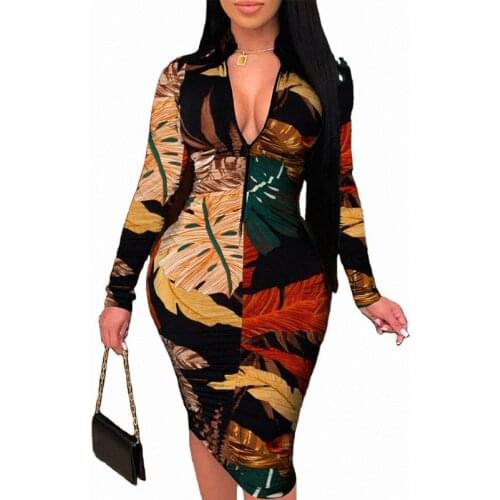 Plus Size S-5XL Long Sleeve Vintage Dress Clothing for Women Dresses Elegant High Waist Bodycon Dress S-5XL Dropshipping