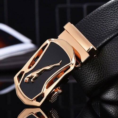 Aoluolan business belt Fashion Luxury Automatic Buckle male belts Top sale Designer Brand Men Leather Belt
