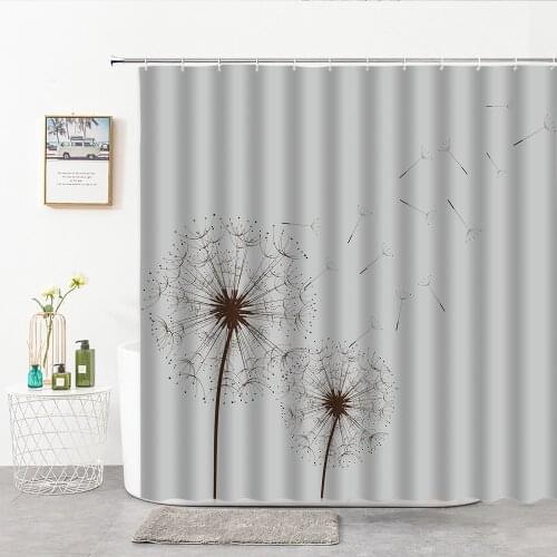 3D Print Dandelion Shower Curtains Natural Landscape Home Decor Background Bathroom Curtains Bathtub Screen With Hook Polyester