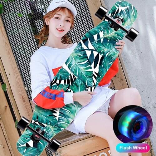 Skateboard for Beginners Longboard 107cm/42in Adult Teenagers girl Long board Double Kick Deck Concave Cruiser Trick Skateboard