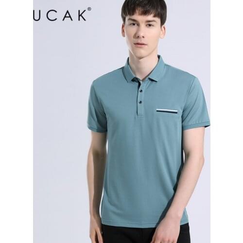 UCAK Brand Classic Turn-Down Collar Short Sleeve Silk Polo-Shirts Men Clothes Summer New Streetwear Casual Tees Male Homme U5622