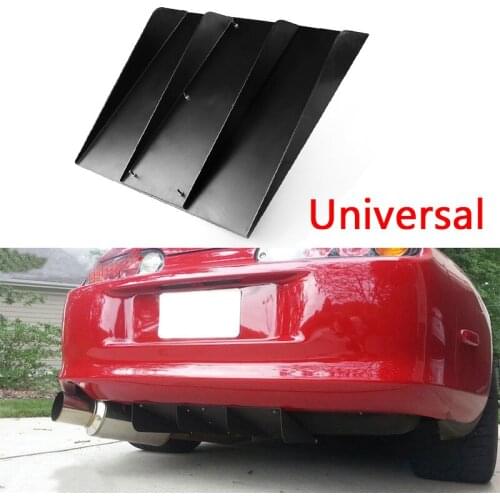 22" x 21" ABS Rear Bumper 4 Fins Diffuser Fin Black For Honda Acura Universal Spoilers Wings Car styling accessories Auto Parts
