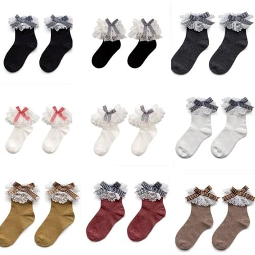 Women Girls Lace Ruffle Ankle Socks Lovely Cute Vintage Retro Floral Lady Princess Socks Lolita Cosplay Costumes Accessories