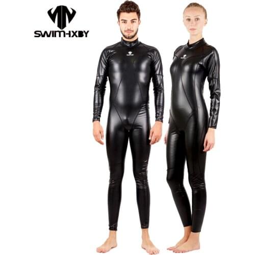 HXBY Full Swimwear Women Waterproof Long Sleeve One Piece Swimsuit Men Competition Swimming Suit For Women Winter Swimsuit 5XL