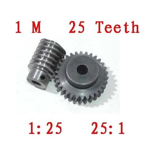 1 Set/1M 25T Reduction Ratio:1:25 Copper Worm Gear Hole:10mm 8mm 6mm 5mm/Rod Hole:8mm 6mm 5mm/Assembly Center Distance: 21.5mm