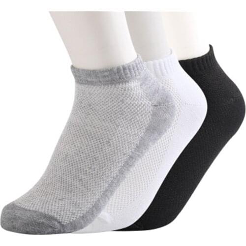 10 Pcs=5 Pairs Man Socks Invisible Ankle Boys Breathable Thin Boat Socks Black/White/Gray Colorful Comfortable Soft Summer Socks