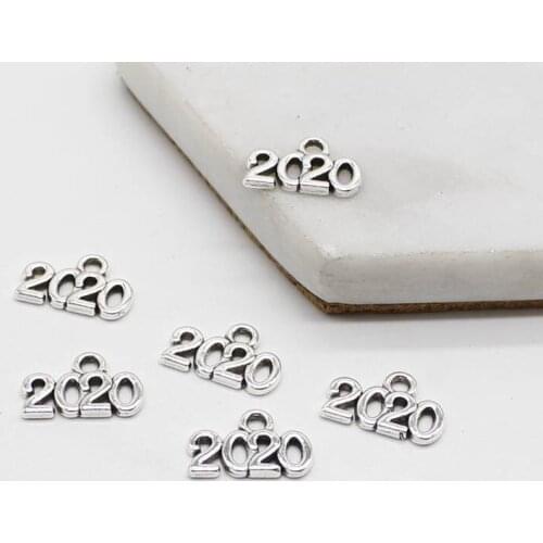 20pcs vintage digital 2020 pendant pendant DIY alloy jewelry accessories apparel jewelry accessories wholesale