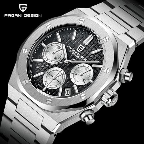2021 PAGANI DESIGN New Top Luxury Stainless Steel Men' Quartz Watch 40mm Sapphire Glass Luminous Pointer Watch Relogio Masculino
