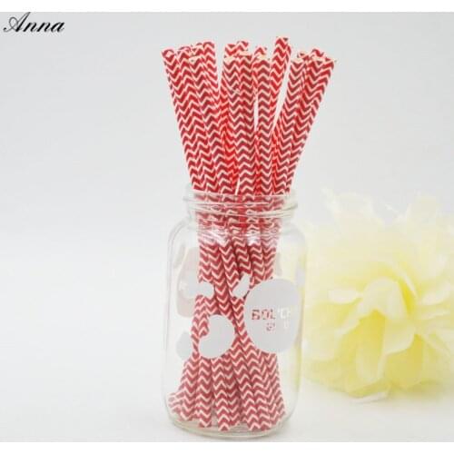 25pcs Paper Drinking Straws Stripe red Party Wedding Decoration Kids Birthday Baby Shower Christmas Supplies