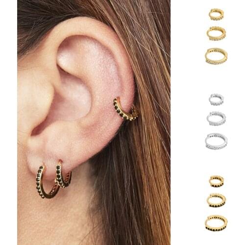 3pcs Hoop Earrings 925 Sterling Silver Circle Round Earrings for Women Men Party Wedding EarRing Luxury Bling Charm Jewelry