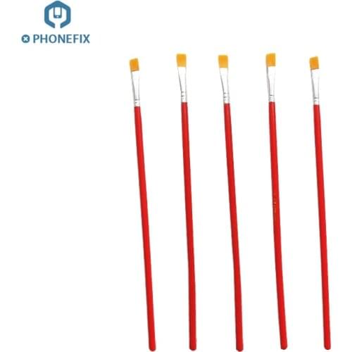 5pcs/lot Soft Cleaning Brush Soldering Repair Brush Set with Wooden Handle Cleaning for Mobile Phone PCB Repair Hand Tools