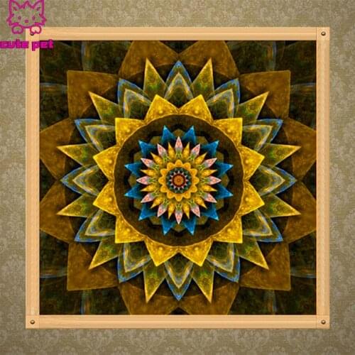 5D Diamond Painting mandala Diamond Mosaic Full Drill Square Tools Diamond Embroidery fantasy flower Pictures Of Rhinestones Art