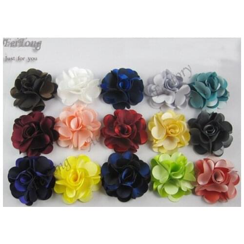 Free shipping!newest 36PCS/LOT 5cm diameter satin rose flowers 20color for your choice