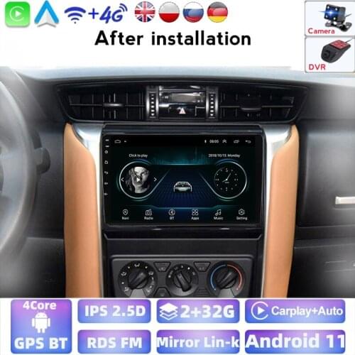 2G 32G Android Auto Touch Screen Navigation For Toyota Fortuner 2 2015-2018 Car Radio Multimedia Video Player GPS Support Wifi