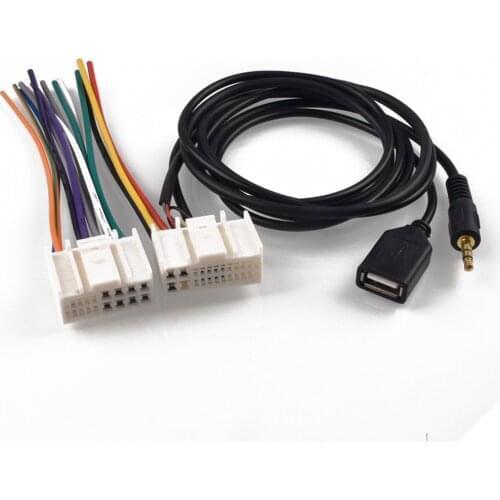 Car CD DVD Harness Mp3 AUX USB Cable Adapter Plug For Kia K2 K5 Sportage for Hyundai IX35 Elantra