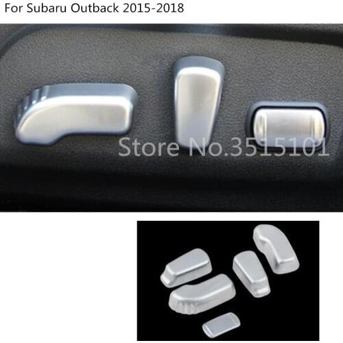 Car Styling Cover ABS Chrome Seat Adjustment Knob Button Switch Trim Accessories 5pcs For Subaru Outback 2015 2016 2017 2018