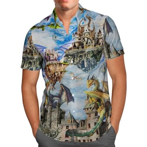 Vintage 3D Print Dragon Hawaiian Shirt Men Summer Fashion Beach Short Sleeve Shirts Oversized Chemise Homme Camisa Masculina 5XL